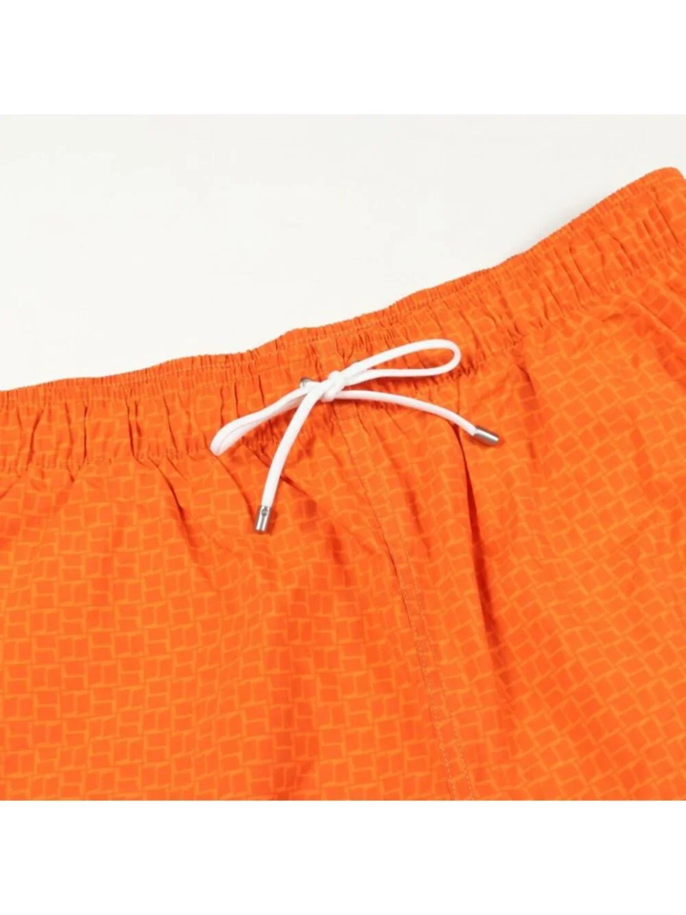Hermes Pattern Swim Trunks Orange